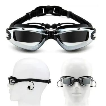 Imagem de Oculos Mergulho Nataçao Protetor Ouvido Auricular Antiembaçamento Proteçao Uv Espelhado Piscina Mar Lazer Esporte