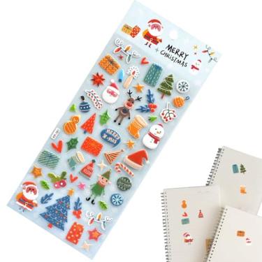 Imagem de Autocolantes 3D de Natal,Adesivos DIY Festivos para Decoração,Decalques Estéticos 3D | Para Caderno Scrapbooking Capa De Telemóvel Diário Portátil Artesanato Crianças Adultos