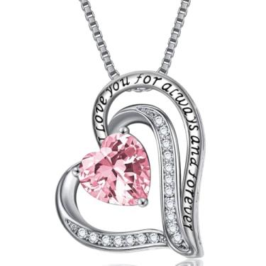 Imagem de Colares com pingente de cristal de pedra do mês de nascimento para mulheres, presente de aniversário dos namorados, dia das mães, colar de namorada, joia de coração de filha, aniversário para ela, ON