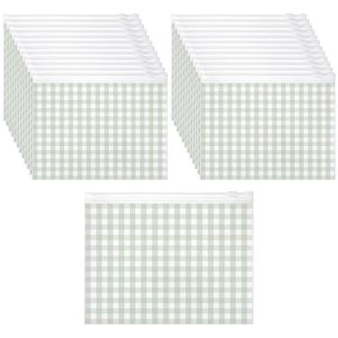 Imagem de Reginary 50 peças de presentes inspiradores a granel para mulheres, bolsa de cosméticos EVA com zíper para presente de incentivo de aniversário e Natal (xadrez verde)