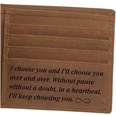 Imagem de Carteira masculina de couro personalizada, carteira gravada para homens, presente de aniversário para homens, presente de marido, presente de namorado, presente personalizado para homens, Estilo-1,