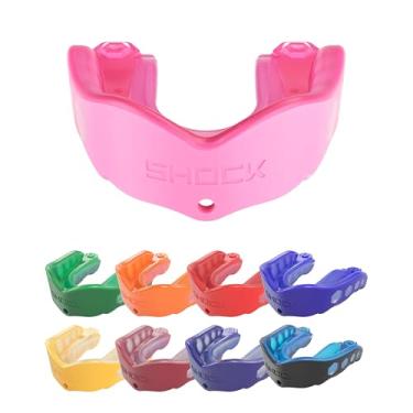 Imagem de (Non-Flavored, Adult (11 yrs & above), PINK) - Shock Doctor Mouthguard: 1 Sport Mouth Guard - Gel Max Mouthguard for Football, Lacrosse, Basketball, Boxing, MMA, Martial Arts, and More - Includes Helmet Strap - (Youth & Adult Sizes)