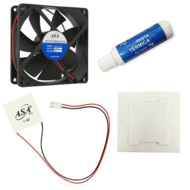 Imagem de 2 Pastilha Peltier Tec1-12706+2 Pasta 10gr +2 Cooler+2 Junta - Asa Fan