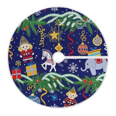 Imagem de ATTX Saia de árvore de Natal quebra-nozes de conto de fadas, 128 cm, decoração festiva para festas de Natal e Ano Novo #236