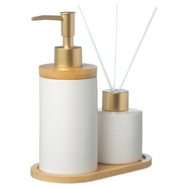 Imagem de Conjunto Lavabo Difusor Com Bandeja Dispenser Líquido / 374 (Branco)