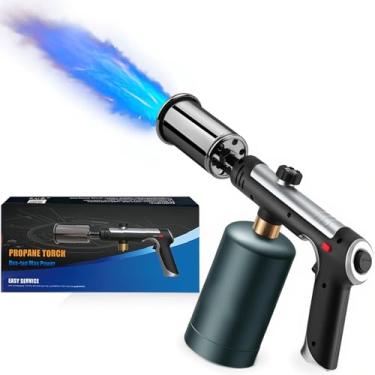 Imagem de Tocha de propano com fogo máximo de um toque, trava de segurança e ajustável, pistola de sopro de cozinha com cabeça de tocha de alimentos de cozinha para churrasqueira, Sous Vide, churrasco (tanque