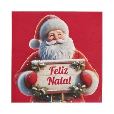 Imagem de Guardanapo de Papel Estampado Papai Noel Feliz Natal Decorativo - 20 u