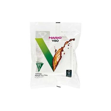 Imagem de Filtro Hario V60 Branco 100 unidades Tamanho 01 Filtro Branco para Coador Hario V60 Tamanho 01 - 100 unidades