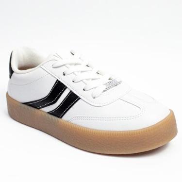Imagem de Tenis Vizzano Feminino Casual Moda 1444.100, Branco, Preto, 36