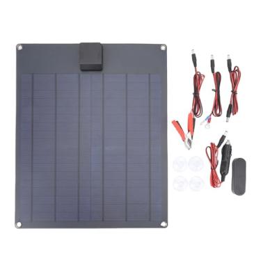 Imagem de WALFRONT Kit de Painel Solar 20W 12V, Carregador de Bateria Solar, Controlador de Atualização, Suporte de Montagem Ajustável para Barco, Carro, RV, Motocicleta, Marinho, Automotivo