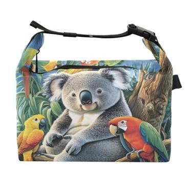 Imagem de TSENQUE Lancheira tropical personalizada coalas papagaios pássaros para mulheres adultas lancheira isolada reutilizável personalizada lancheira para trabalho