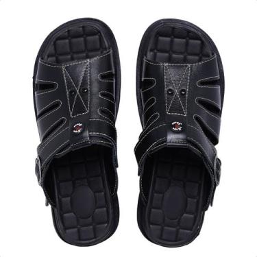 Imagem de Sandália Papete Chinelo Masculino Couro Legítimo Antistress Franciscan