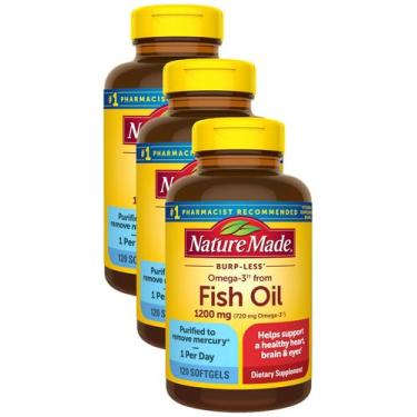 Imagem de Suplemento de óleo de peixe Nature Made Burp-Less 1200 mg 120 cápsulas