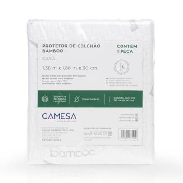 Imagem de Camesa Protetor de Colchão Bamboo Impermeável Casal 138x188x30cm - Branco