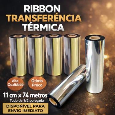 Imagem de Kit 12 Ribbon Misto para Impressora Elgin Bematech Zebra 110x74
