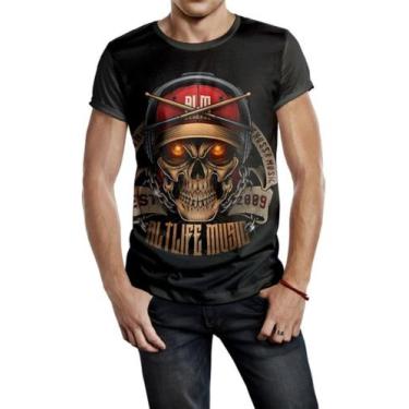 Imagem de Camiseta Masculina Alt Life Music Caveira Ref:877, Preto, GG