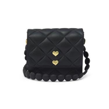 Imagem de Bolsa Tiracolo Infantil Feminina - Mercado Brasil, Preto