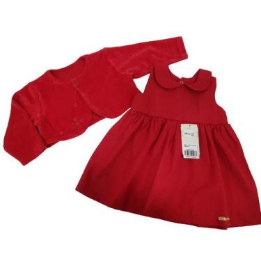 Imagem de Kit Luxo Festa Vestido Bebê Menina + Bolero Plush Ref. 2803 - CHUQUINH