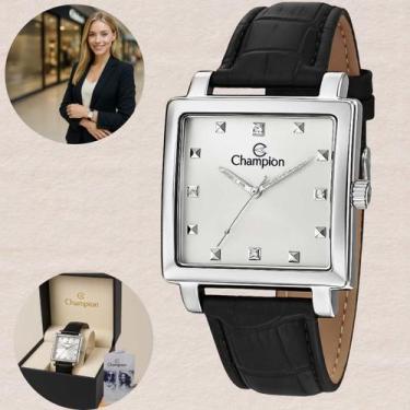 Imagem de Relógio Champion Feminino CN28106Q Analógico Quadrado Mostrador Prata 