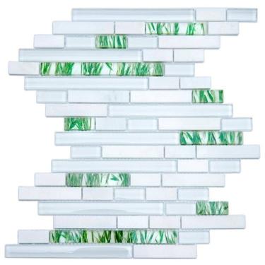 Imagem de Kit 1m² Pastilha de Vidro Marmore 30cm X 30cm Cinza/Verde