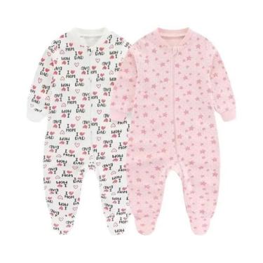 Imagem de Macacão De Manga Longa Com Zíper Para Bebês Meninos E Meninas De 0 a 1