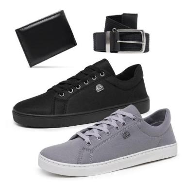 Imagem de Kit 2 Tênis Masculino Casual + Cinto + Carteira Social - Bless Acessór