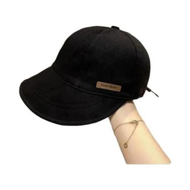 Imagem de Chapéu De Sol Feminino Ajustável De Algodão Com Aba Larga Dobrável Pro