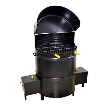 Imagem de Churrasqueira Braseiro Costelão Grelha e Ganchos 90x57x57cm - Ouro Min