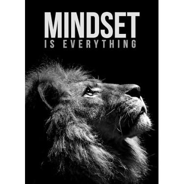 Imagem de susimond Arte de parede em tela abstrata, 50 x 76 cm, arte de parede grande para sala de estar, para parede pinturas modernas decoração de parede sala de estar (leão preto-cinza, 76 cm C x 50 cm L)