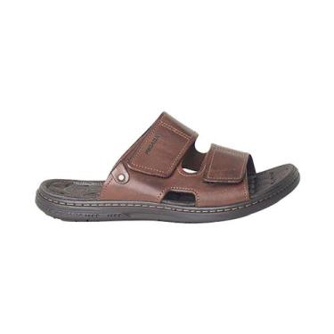 Imagem de Chinelo Masculino Slide Pegada Marrom, Pinhao, 42