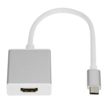 Imagem de Adaptador Conversor Usb C 3.1 Type C Macho para Hdmi Femea Prata