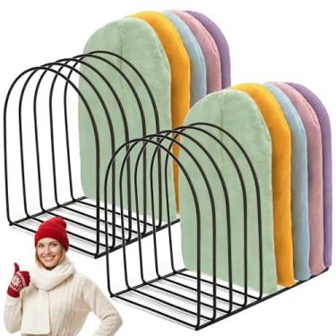 Imagem de Hacaroa Pacote com 2 organizadores de gorros, suporte de gorro de metal, suporte de exibição de chapéu de malha, suporte de armazenamento para touca de inverno, mesa, armário, quarto, cômoda, entrada