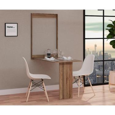 Imagem de Conjunto De Mesa Dobrável Retrátil 100cm Noronha Com 2 Cadeiras Eiffel - Branco