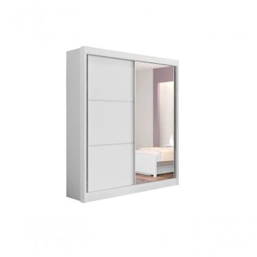 Imagem de Guarda Roupa Casal Athenas 2 Portas 3 Gavetas Com Espelho Sem Pés - D' Doro Branco