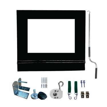 Imagem de Toldo Cortina Preto C/ Visor - 1,70m X 2,80m - Kit Completo