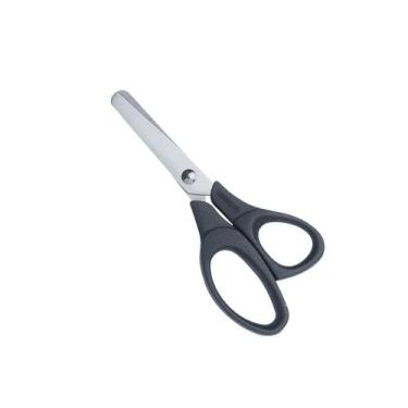 Imagem de Tesoura Escolar Mundial Cortfacil 11 cm Cabo Anatômico Preto Aço Inox 