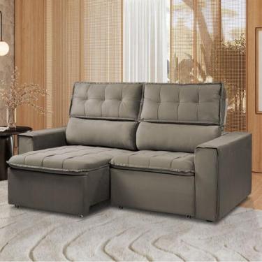 Imagem de Sofá Para Sala Reclinavel Estofado Cancún 200cm Veludo - Star Confort,