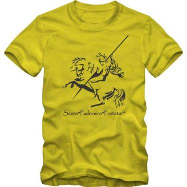 Imagem de Camiseta Masculina São Jorge Guerreiro Estampa Santo Católico Algodão 