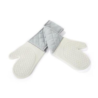 Imagem de Luvas de forno de silicone, resistentes ao calor, antiderrapantes, cin