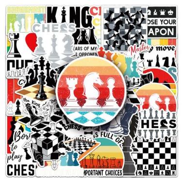 Imagem de Adesivos de xadrez Creative Cartoon Decalques de xadrez 50 unidades - 