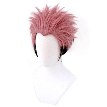 Imagem de Peruca de cosplay Jujutsu Kaisen Itadori Yuji Fantasia de Halloween - 