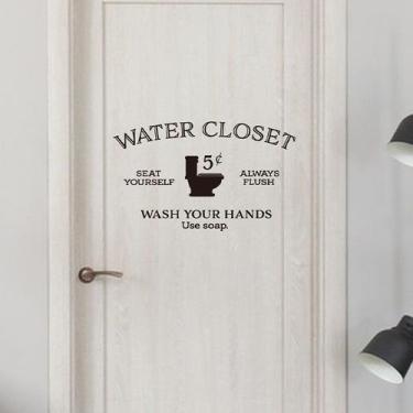 Imagem de Adesivos de parede Water Closet Water Door Sign PVC 30x30cm - yiweisai