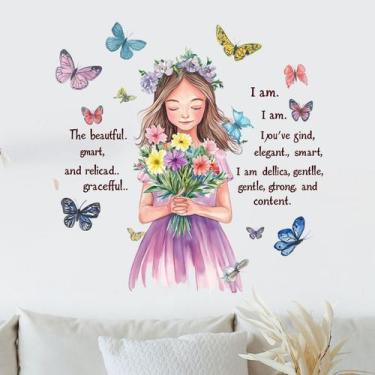 Imagem de Adesivos de parede Motivational Butterfly Girl 40x60cm PVC - yiweisai