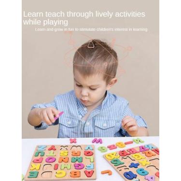 Imagem de Quebra-cabeças cognitivos, aprendizagem em madeira, números educaciona