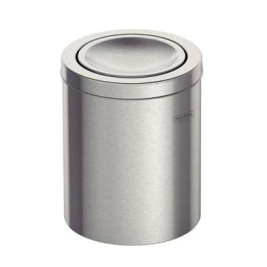 Imagem de Lixeira Inox Tampa Basculante Swing 5L 94542105 Tramontina, Prata