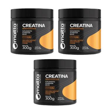 Imagem de Kit 3x Creatina Monohidratada em pó Sem sabor 3x300g Maltta-Unissex