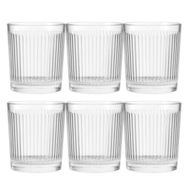 Imagem de Jogo 6 Copo De Vidro Transparente Down Line 360ml Em Casa Tem