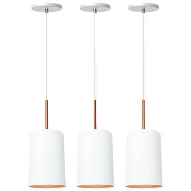 Imagem de Kit 3 Pendente Lustre Luminária Veneza Branco - AZ Casa Decor