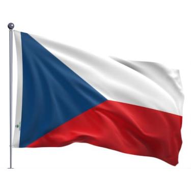 Imagem de Bandeira da Republica Tcheca Dupla Face Estampada Tamanho 70x100cm - P