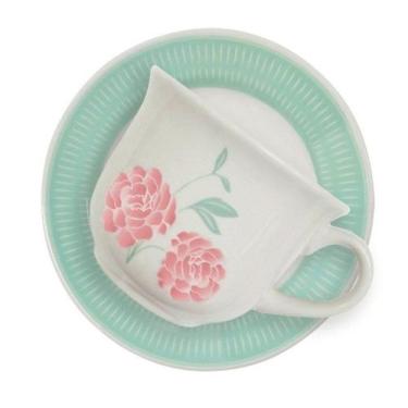 Imagem de Kit 12 Xícaras Donna Bloom Oxford Cerâmica 180 Ml - Gici Home